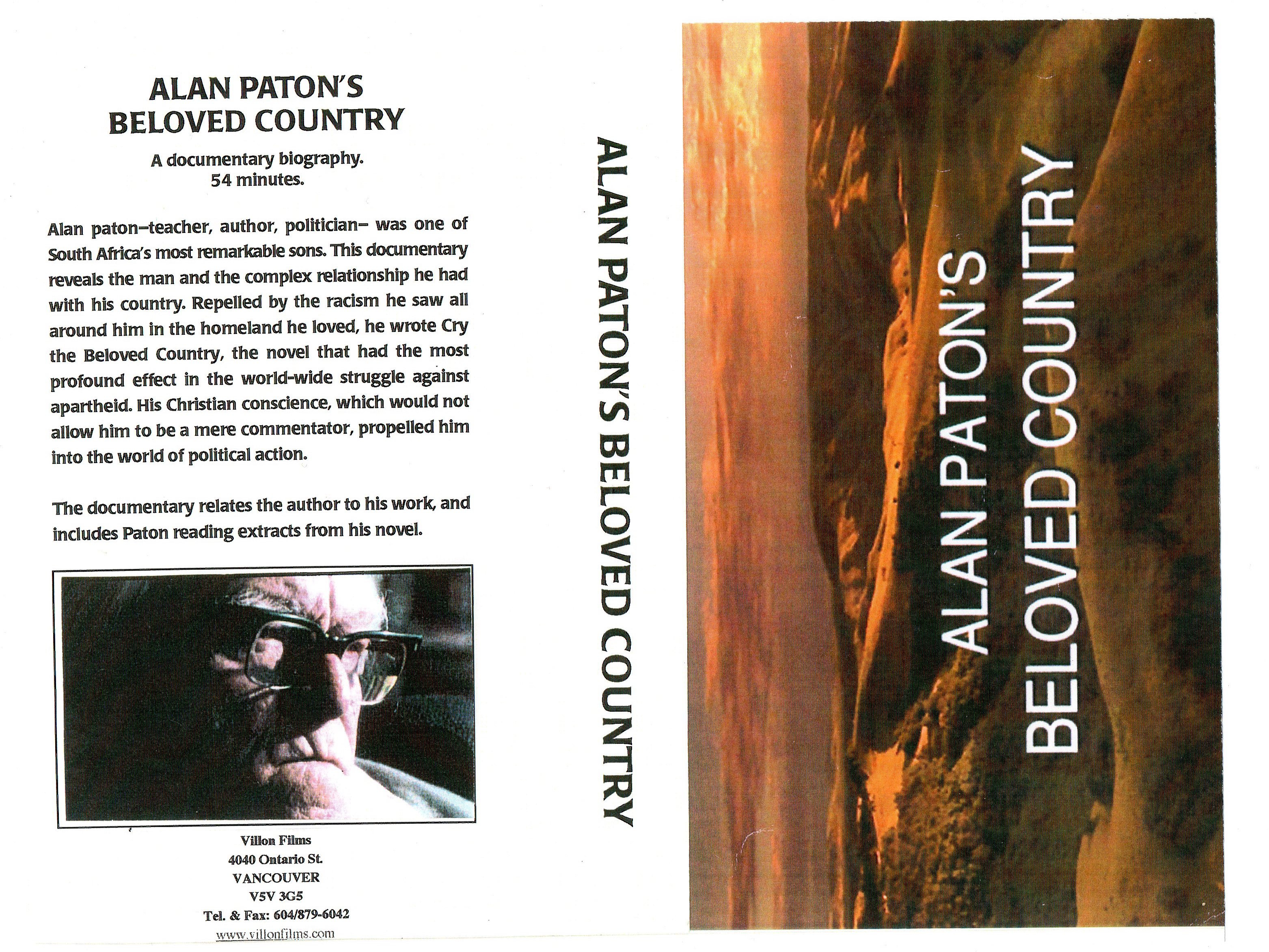 Alan Paton's Beloved Country - VHS Sleeve.