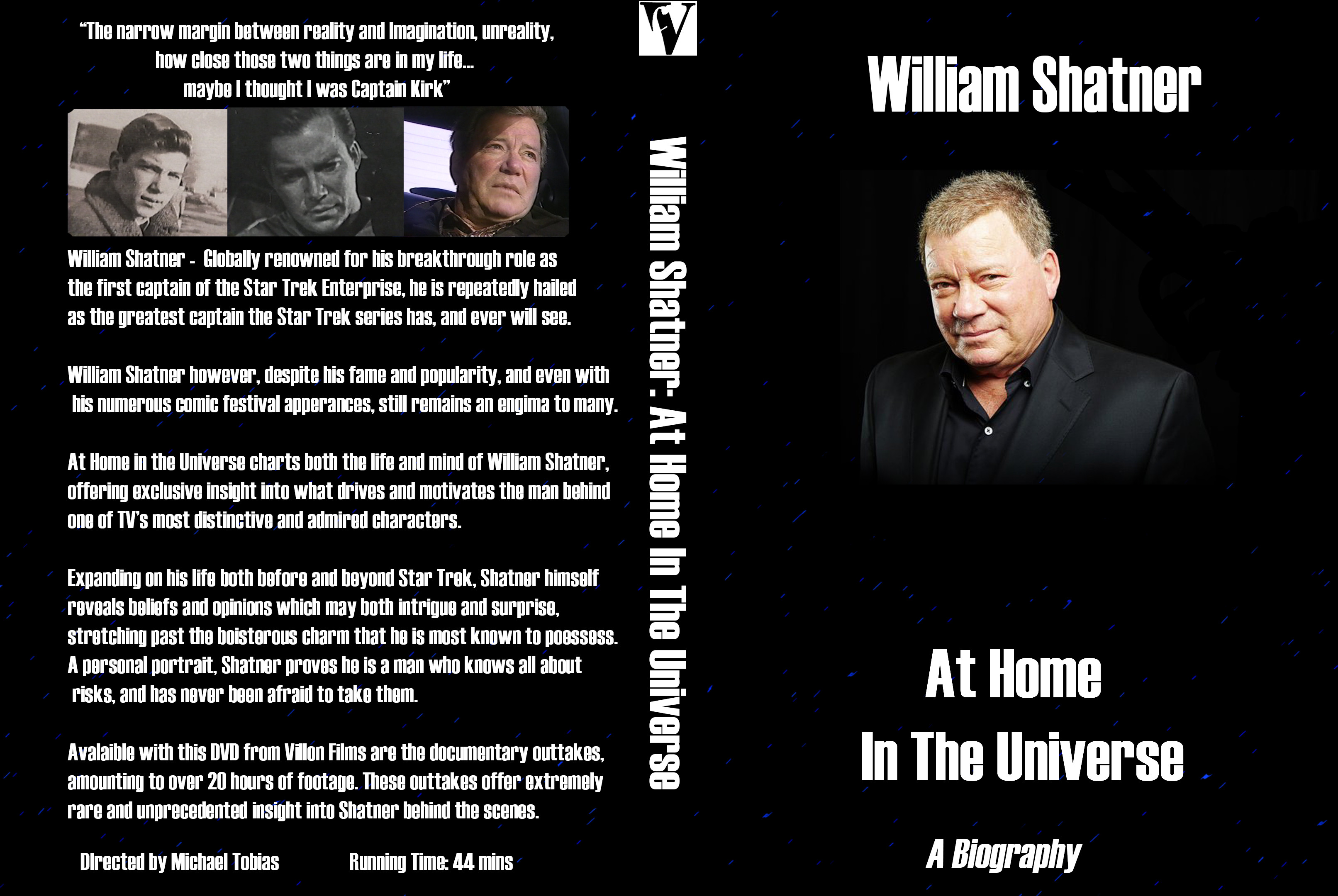 William Shatner: At Home In The Universe - DVD Sleeve.