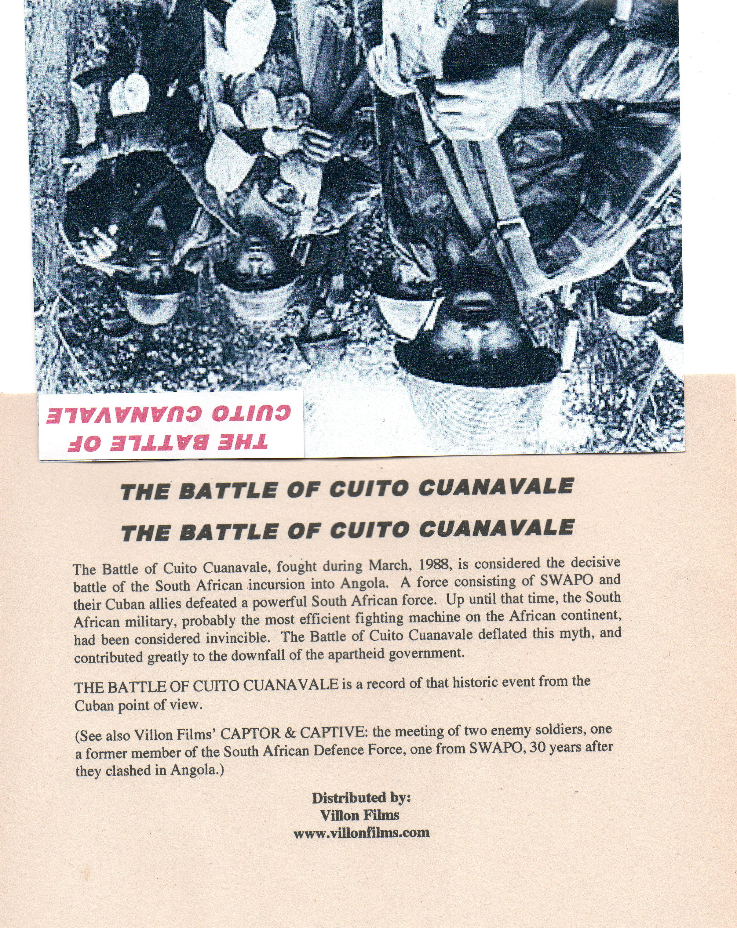 Battle Of Cuito Canavale - VHS Sleeve.