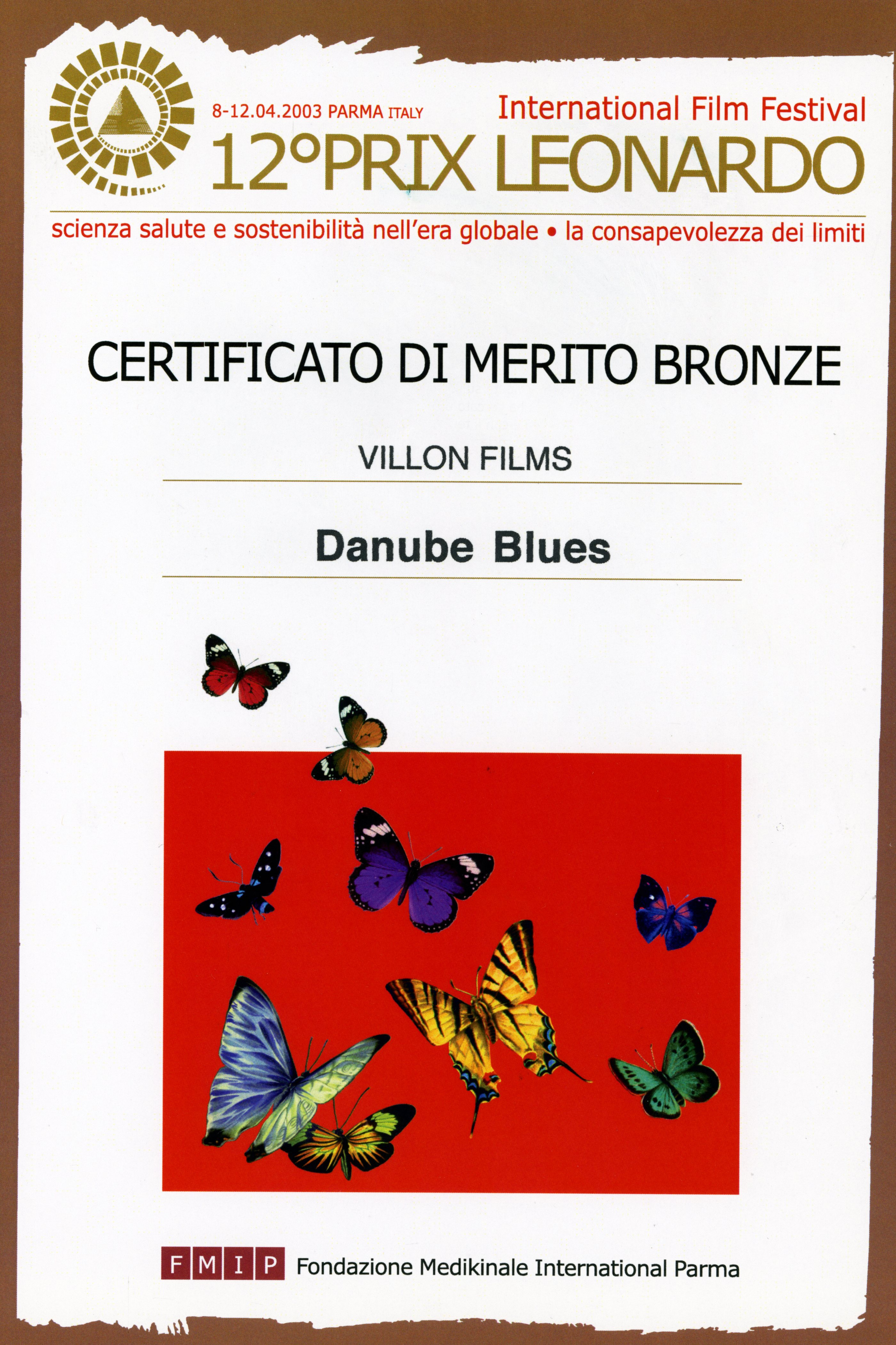 Danube Blues - Parma International Film Festival - Award.