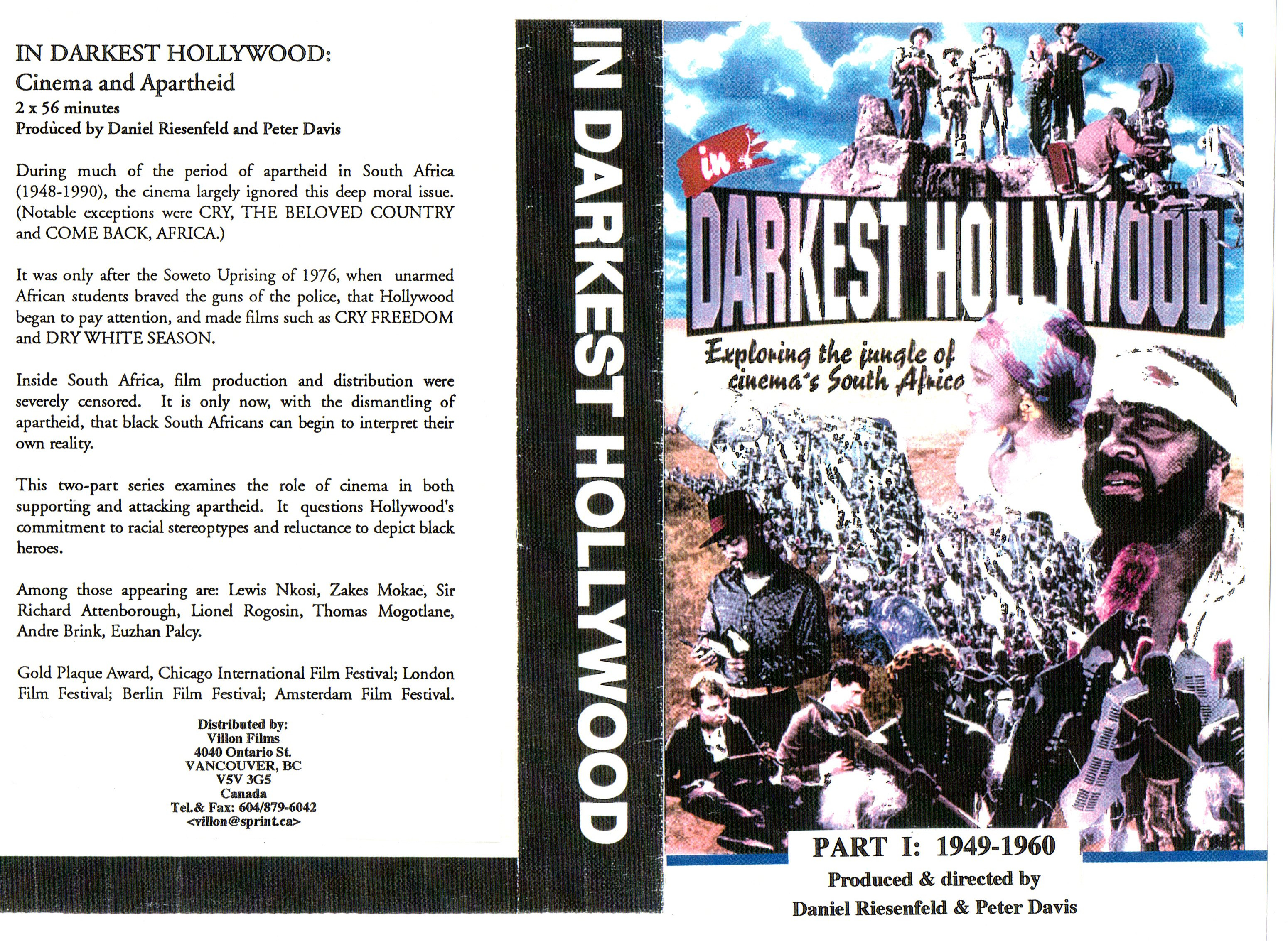 In Darkest Hollywood: Cinema and Apartheid - VHS Sleeve.