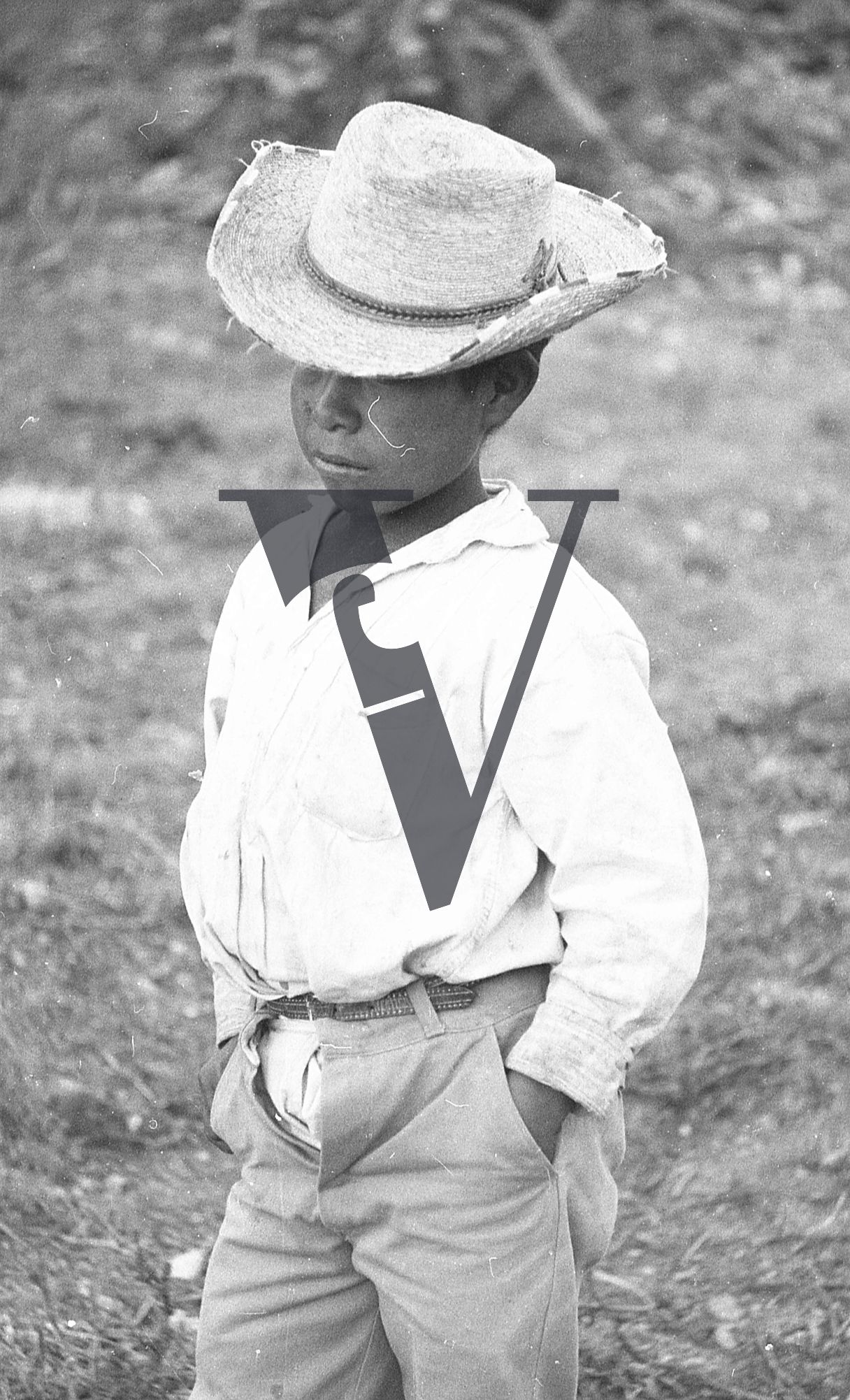 Mexico, Boy with cowboy hat, posing.