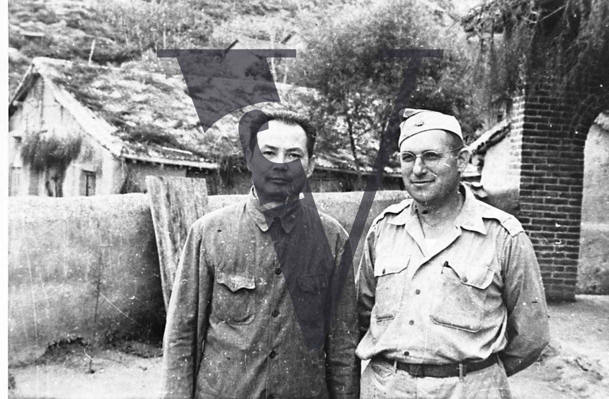 China Yenan, Wilbur J. Peterkin, Chinese serviceman, portrait, mid-shot.