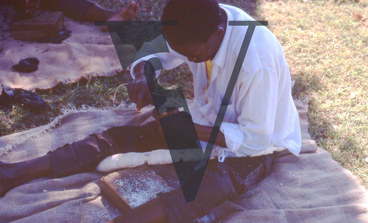Mozambique, Southern Africa, Ivory carver at work.