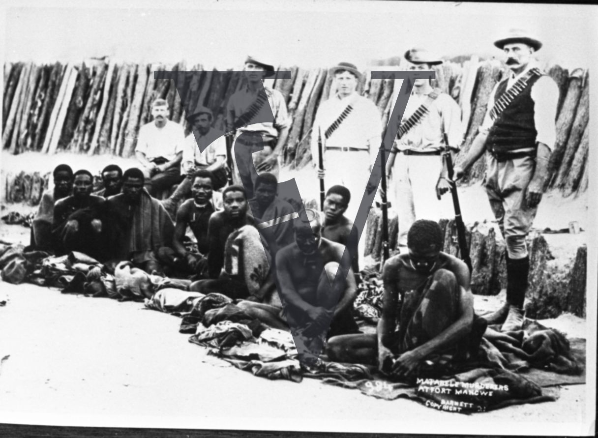 Bambatha Rebellion, Bambatha, Matabele Prisoners, soldiers.