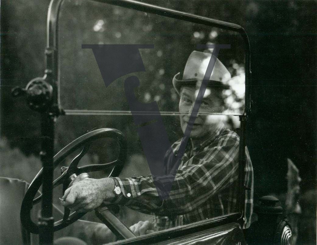Taos, New Mexico, portrait, tractor, Max Evans.