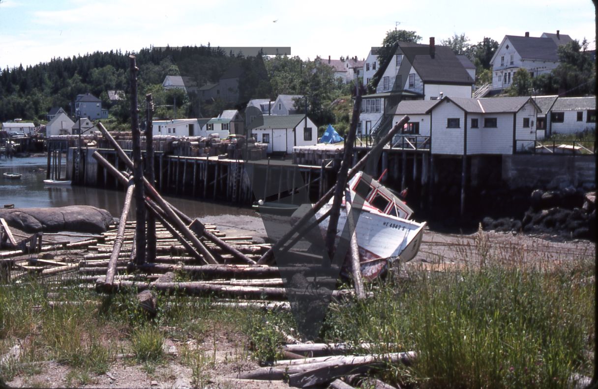 Maine,Hancock County, landscape, boats, housing.