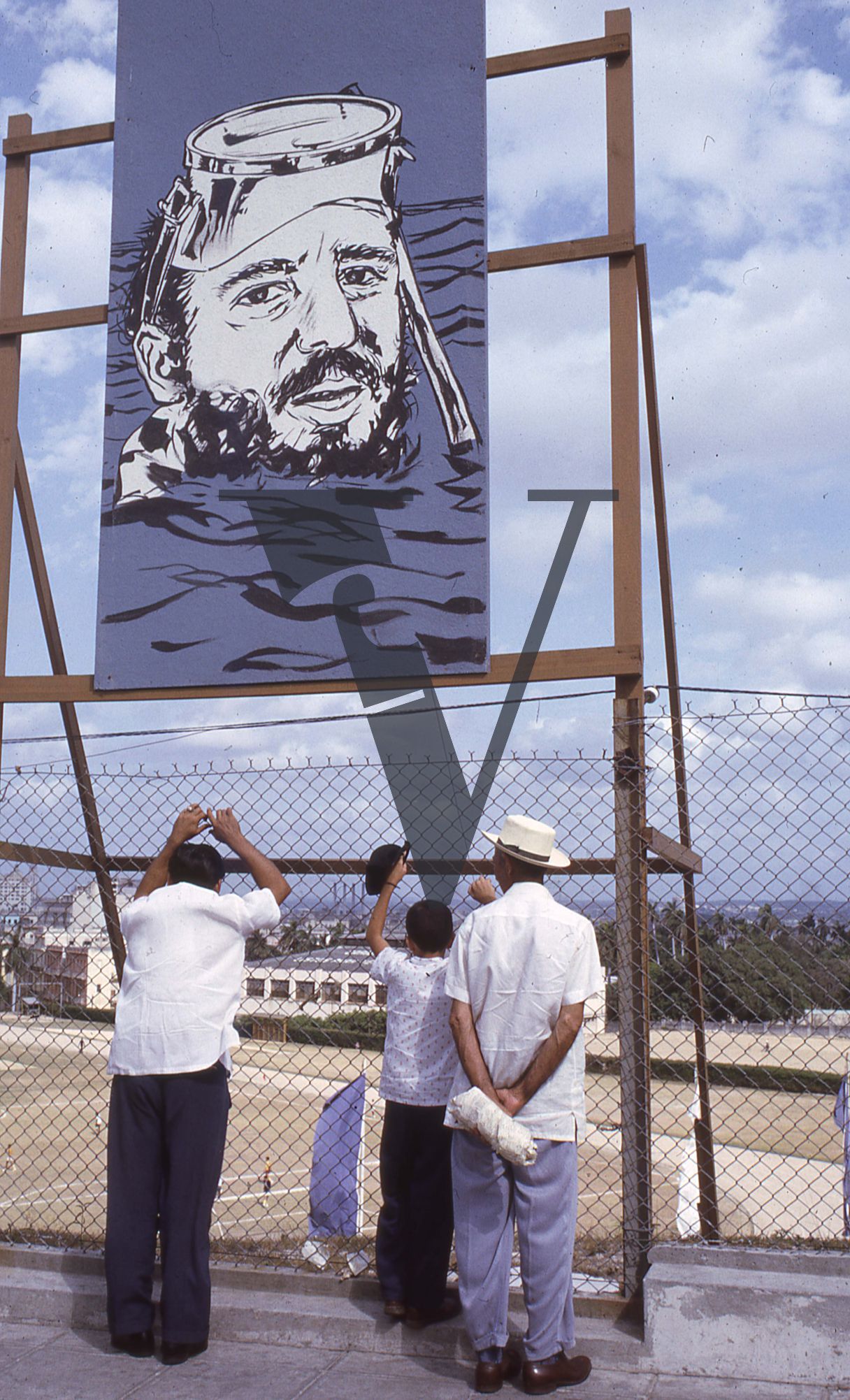 Cuba, Fidel Castro sports billboards, Castro in snorkel.
