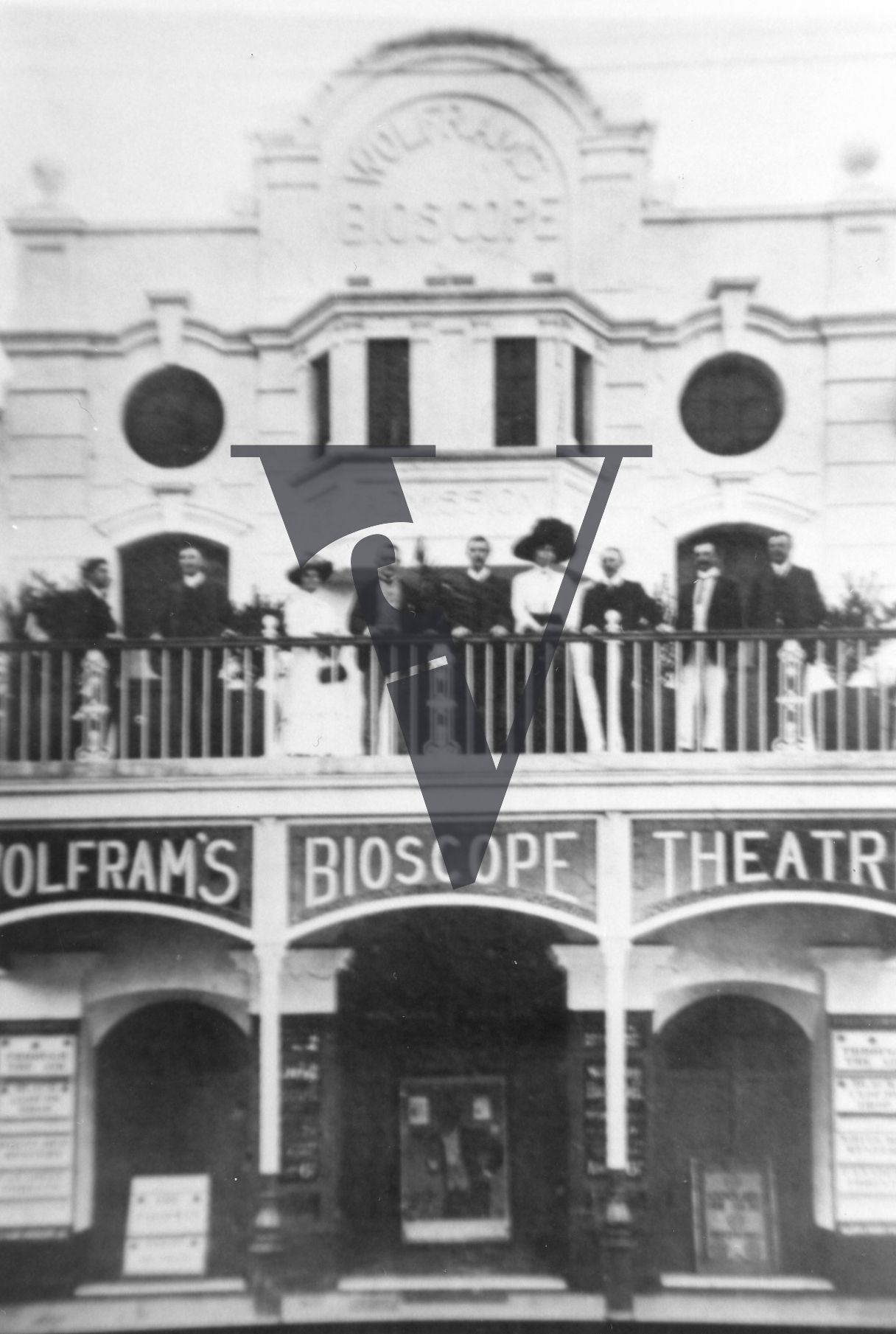 Wolfram's Bioscope Theatre, early cinema, exterior, St.George's Street Cape Town.