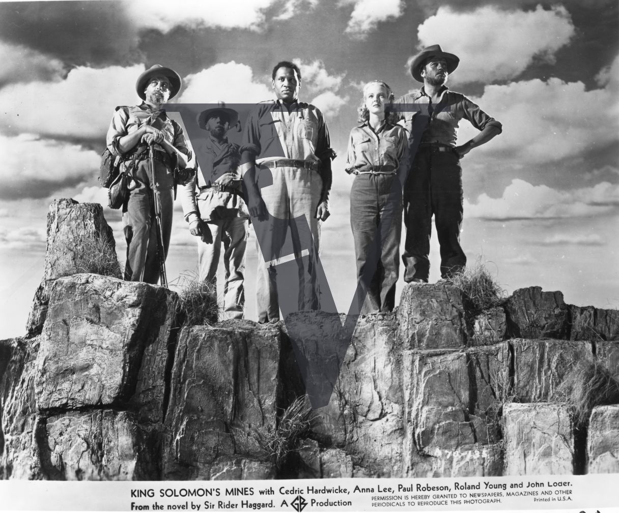 King Solomon's Mines, promotional still, Cedric Hardwicke, Anna Lee, Paul Robeson.