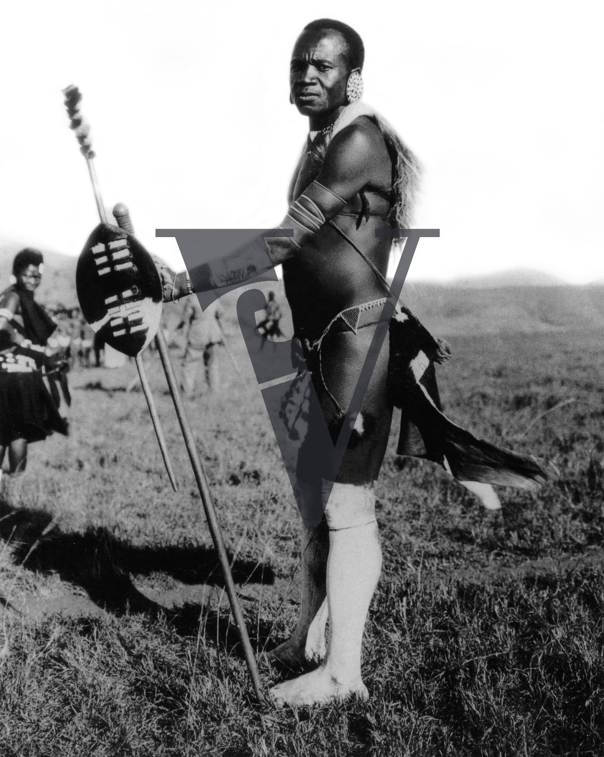 Siliva the Zulu, Production still, Inyanga elder, white legs.