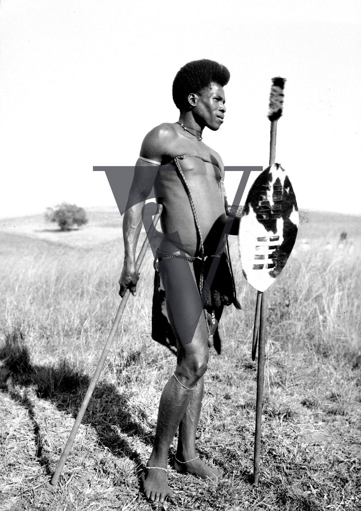 Siliva the Zulu, Production still, Zulu warrior inverted.