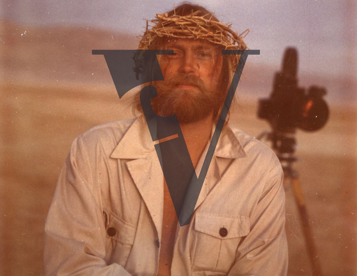 The Gospel Road, production stills, Robert Elfstrom director, actor as Jesus, crown of thorns.
