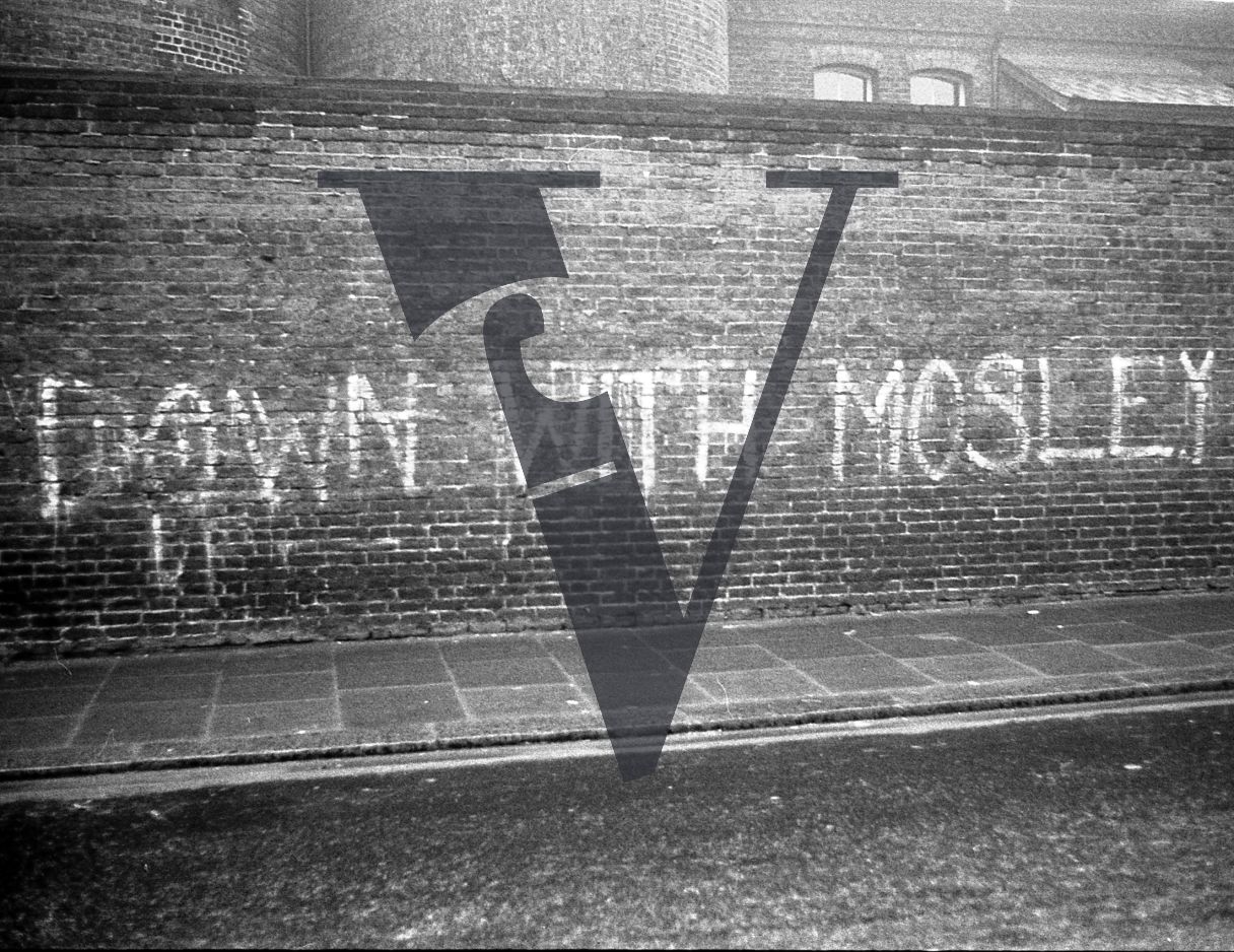 Immigrants, West London, Down With Mosley Graffiti.