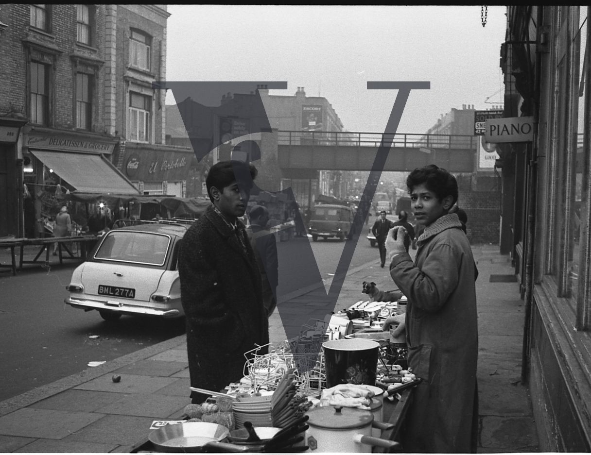 Immigrants, West London, Portobello Road street traders.