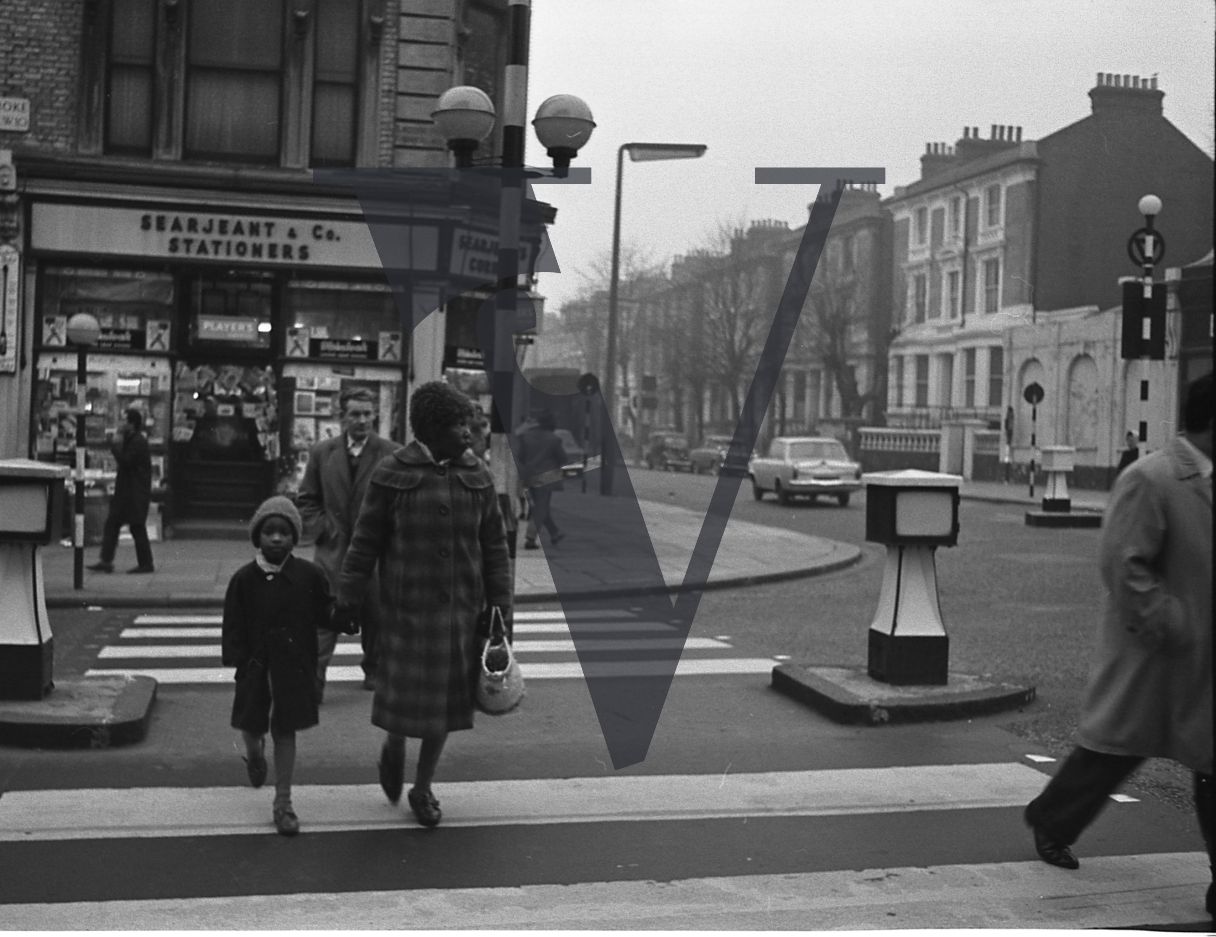 Immigrants, West London, Portobello Road, Searjeant and Co. Stationers, Street scene.