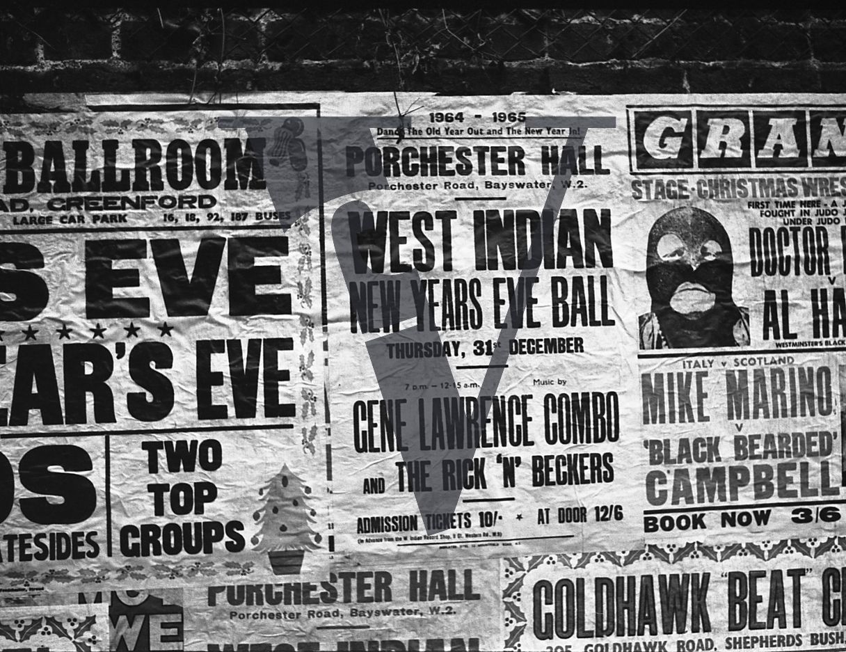 Immigrants, West London, Portobello Road Poster, Porchester Hall West Indian New Year's Eve Ball.