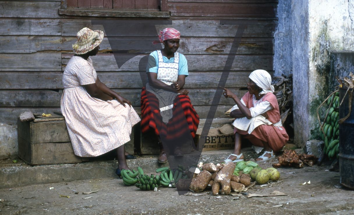 Jamaica, Elderly women sit around talking.