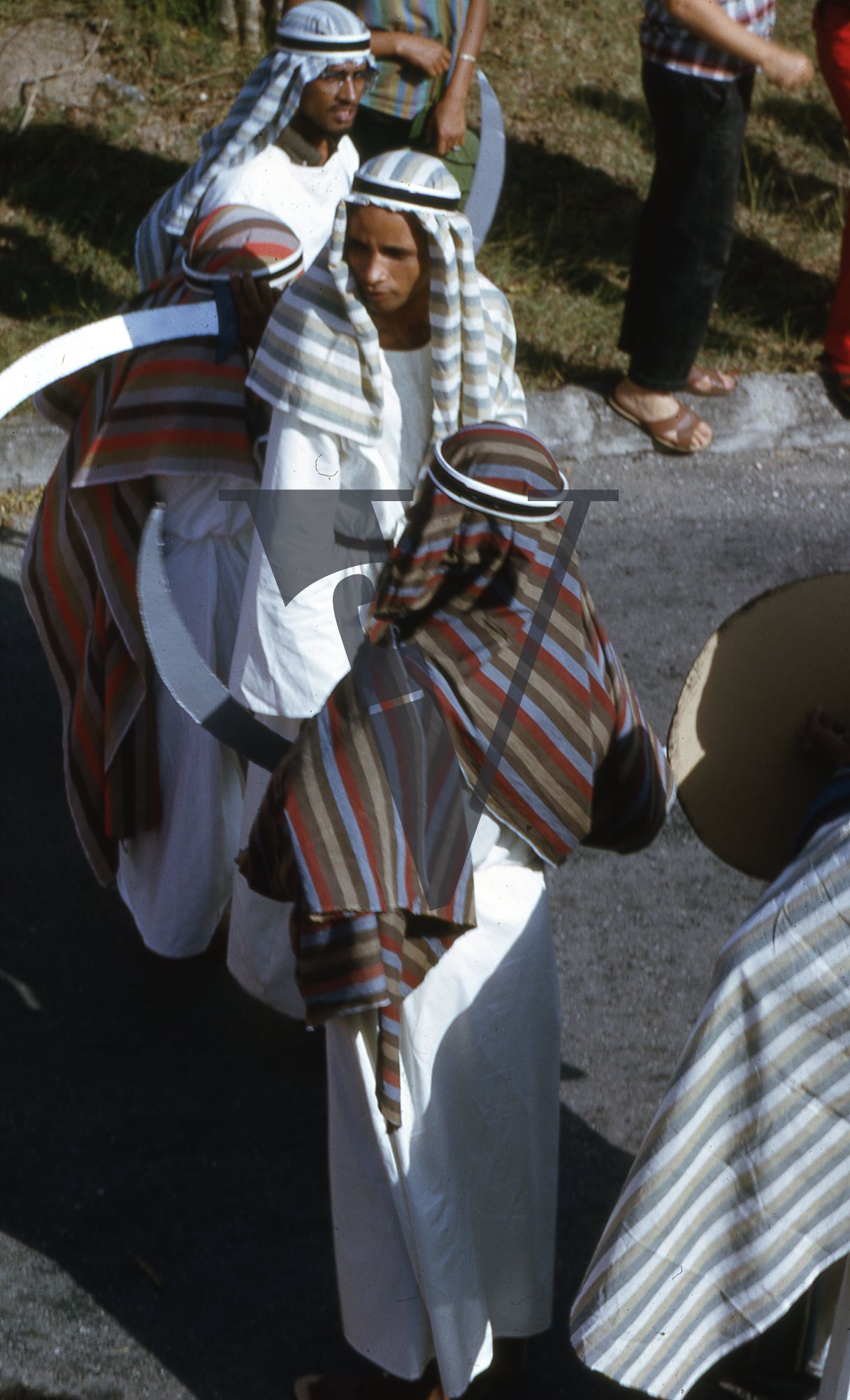 Jamaica, Men in head-dress at carnival.