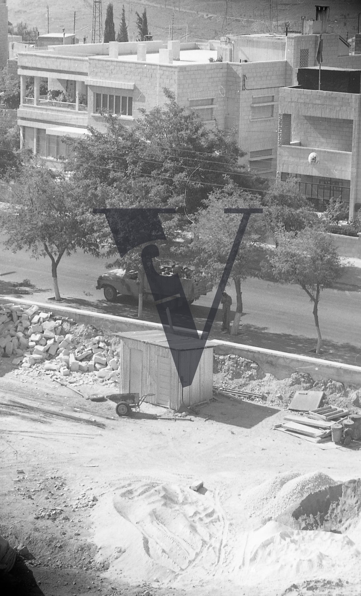 Jordan, Black September, View from hotel, Amman, Military vehicle.