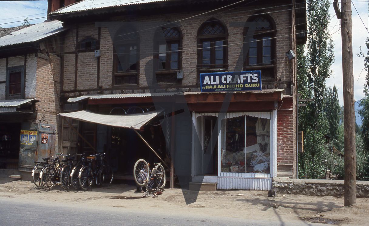 Kashmir, Bicycle store, and Ali Crafts.