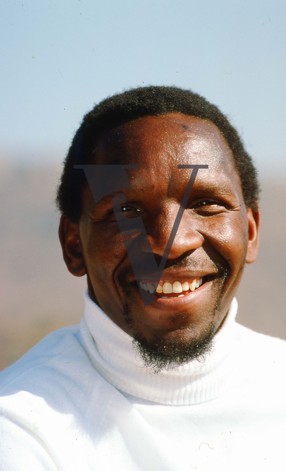 Lesotho, Political prisoner, unnamed, smiling, portrait.