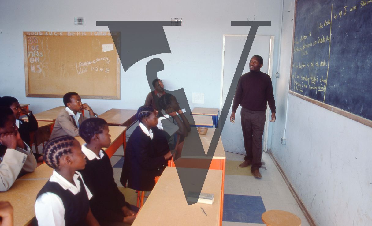 Lesotho, Political prisoner, unnamed, in classroom teaching.