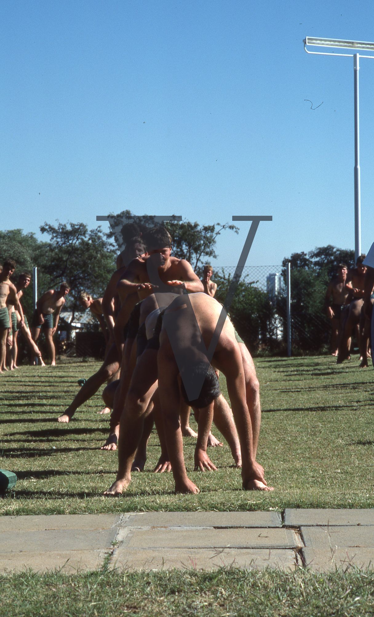 Rhodesia, Rhodesian Light Infantry, passing out ceremony, soldiers playing leapfrog.
