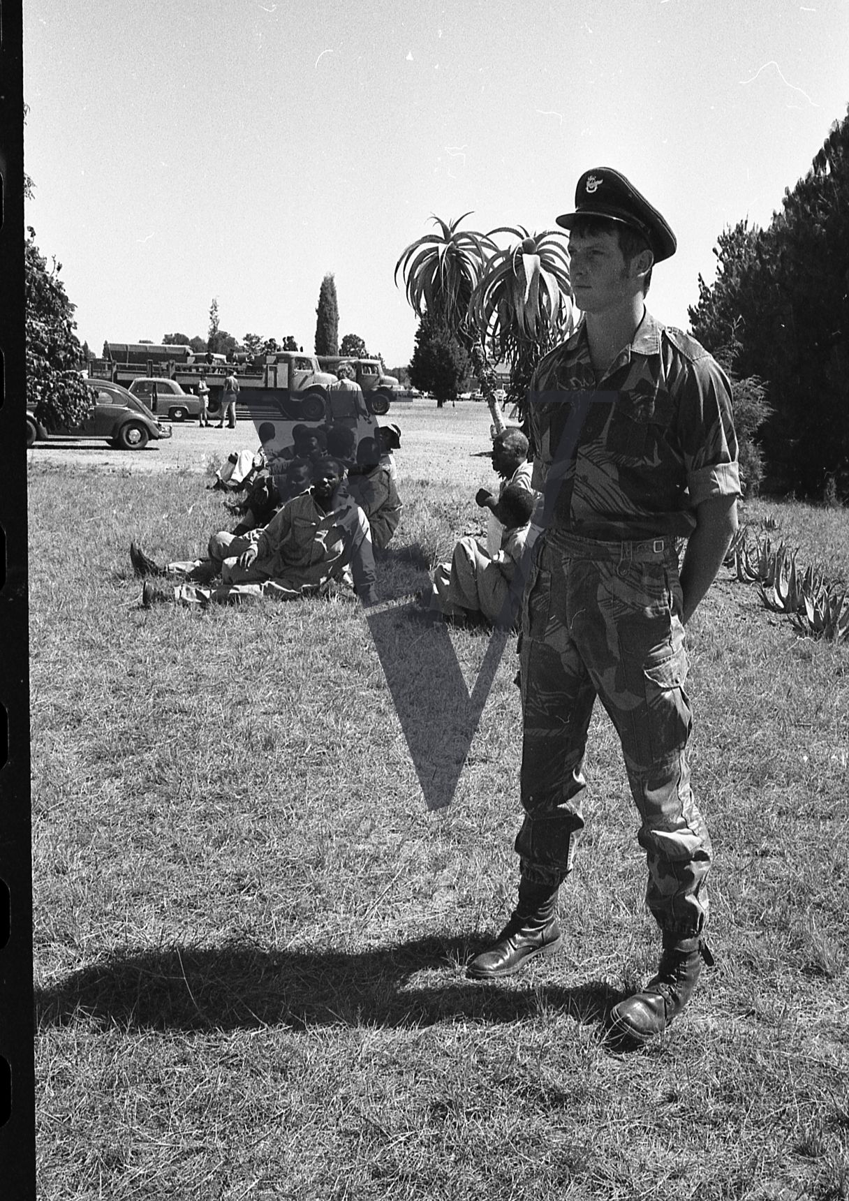 Rhodesia, Rhodesian Light Infantry, passing out ceremony, ranked soldier, full shot.