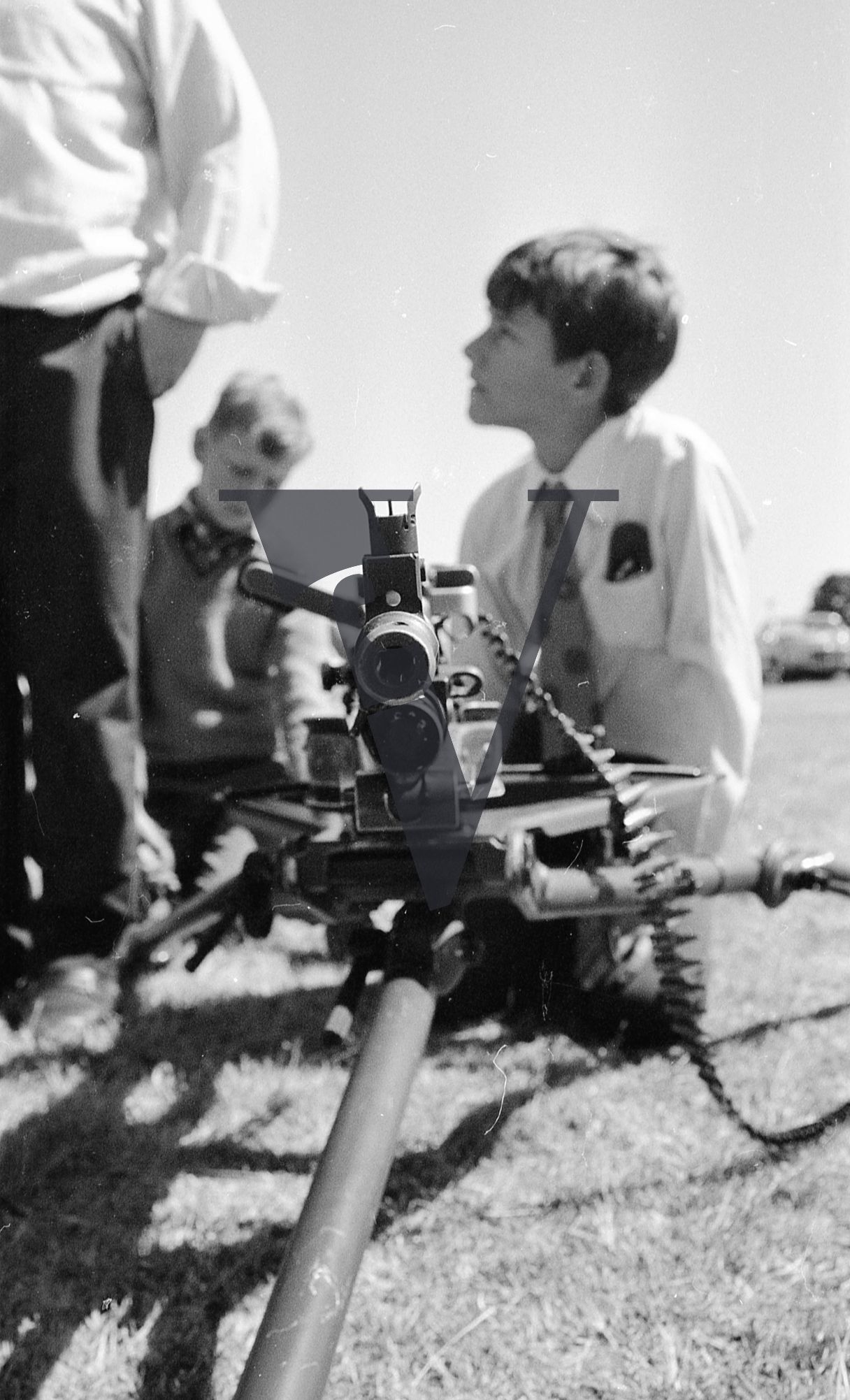 Rhodesia, Rhodesian Light Infantry, passing out ceremony, young boys with tripod mounted FN MAG general purpose machine gun.