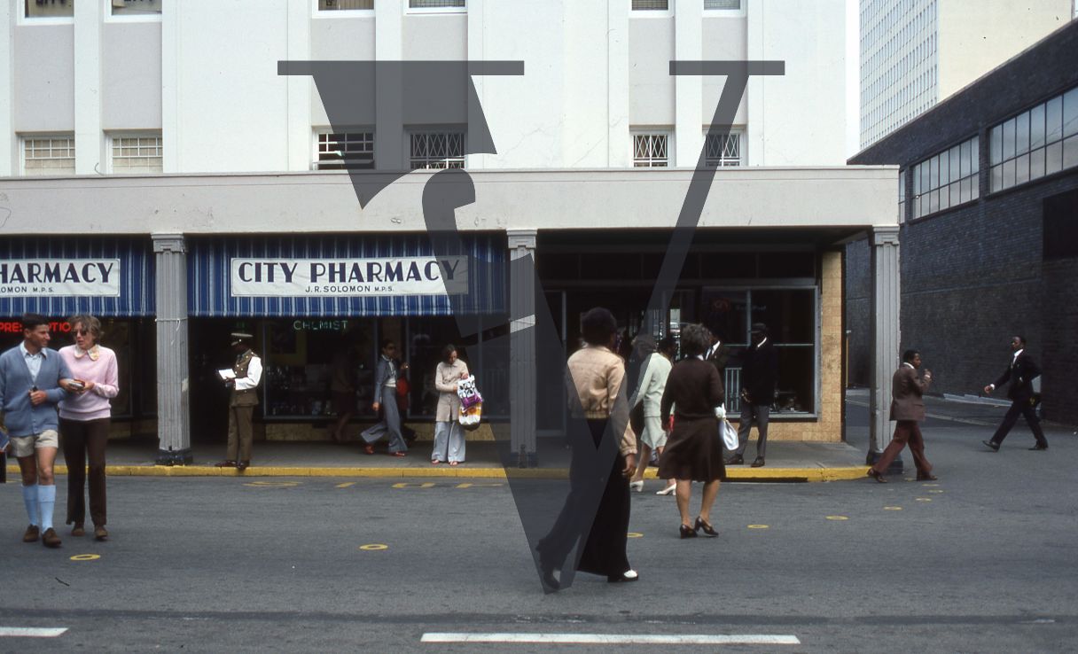 Rhodesia, Salisbury, street scene, pedestrians.