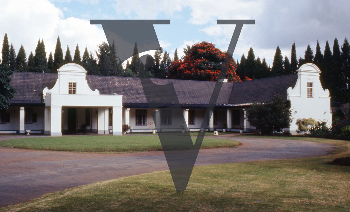 Rhodesia, exterior of home of Prime Minister of Rhodesia, Ian Smith, wide shot.