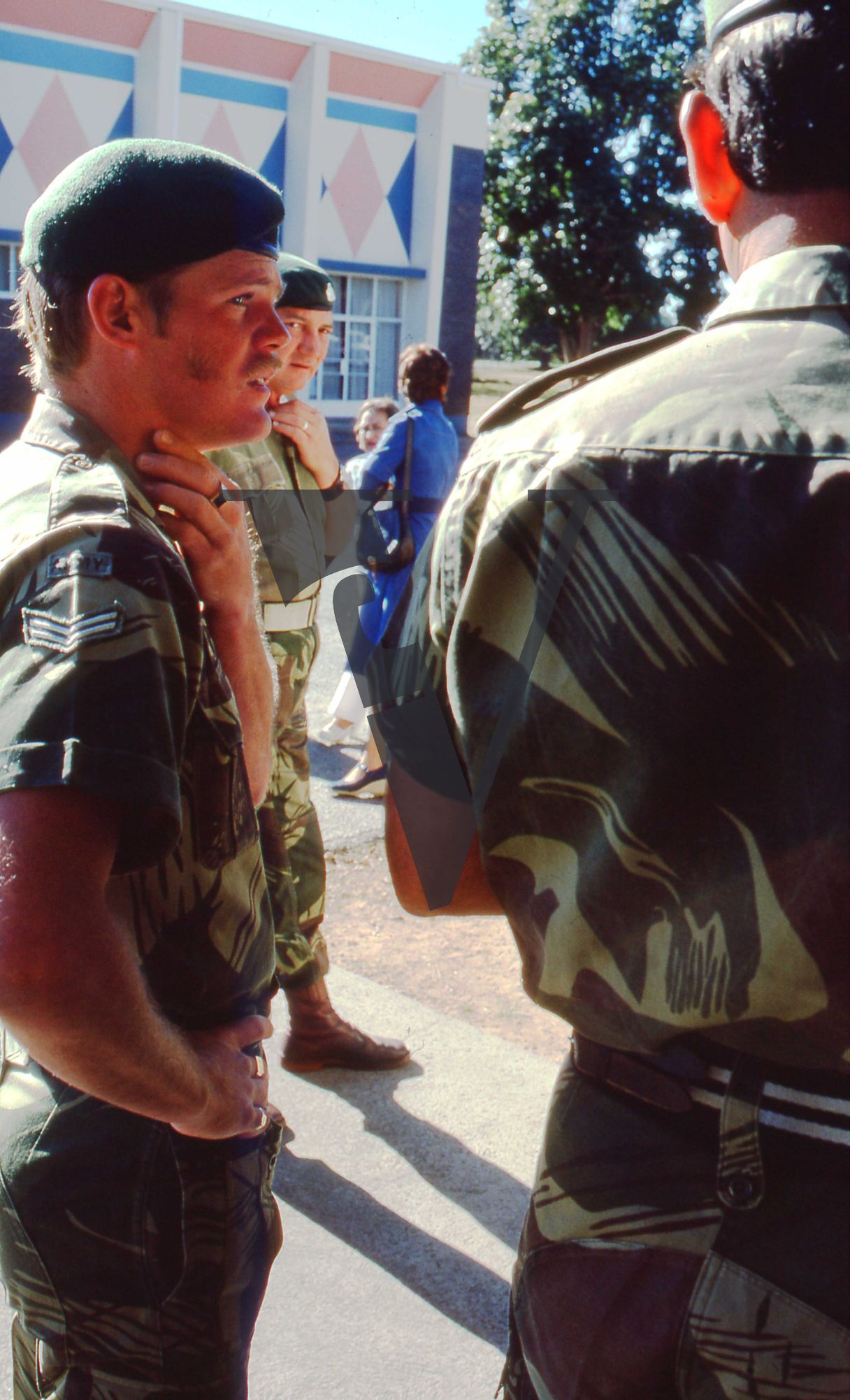 Rhodesia, Rhodesian Light Infantry, soldiers, candid, mid-shot.