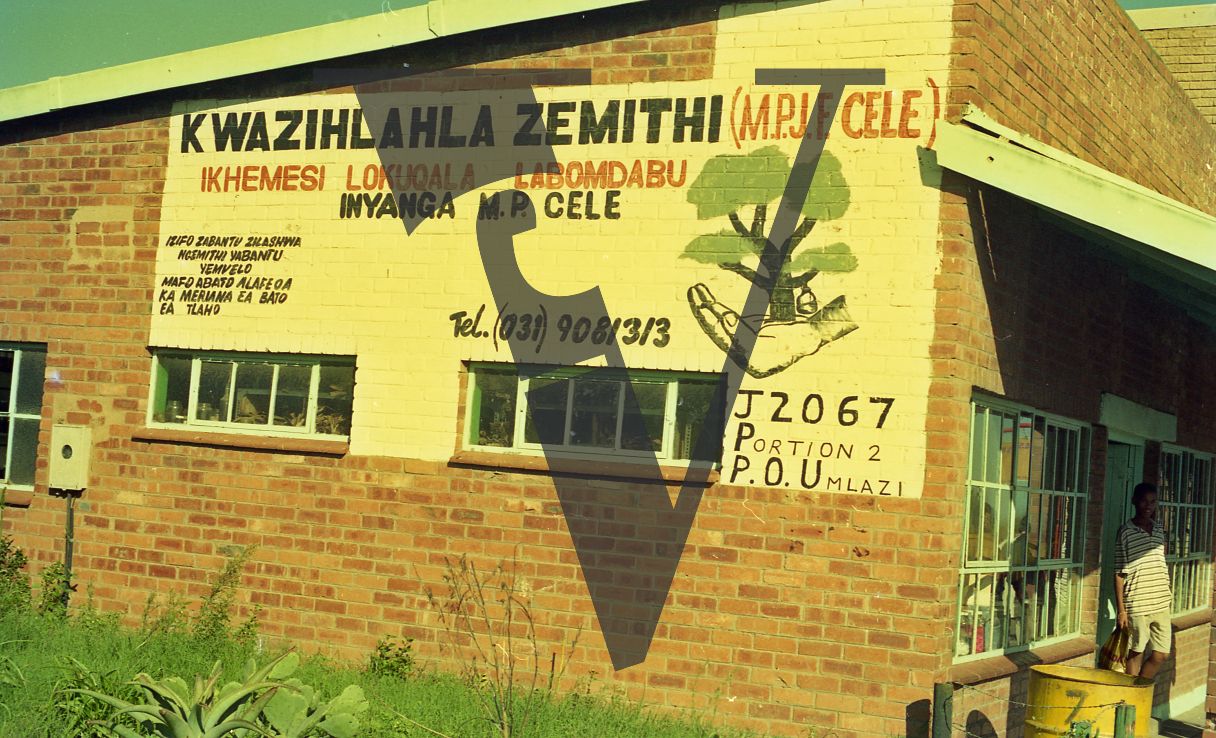Sangoma, Zululand, Inyanga, Cele store sign.