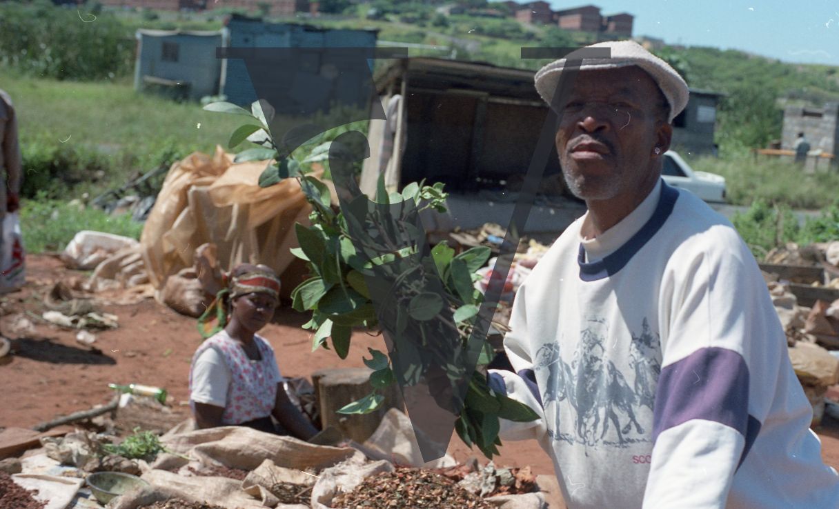 Sangoma, Zululand, Inyanga, marketplace, medicinal plant seller.