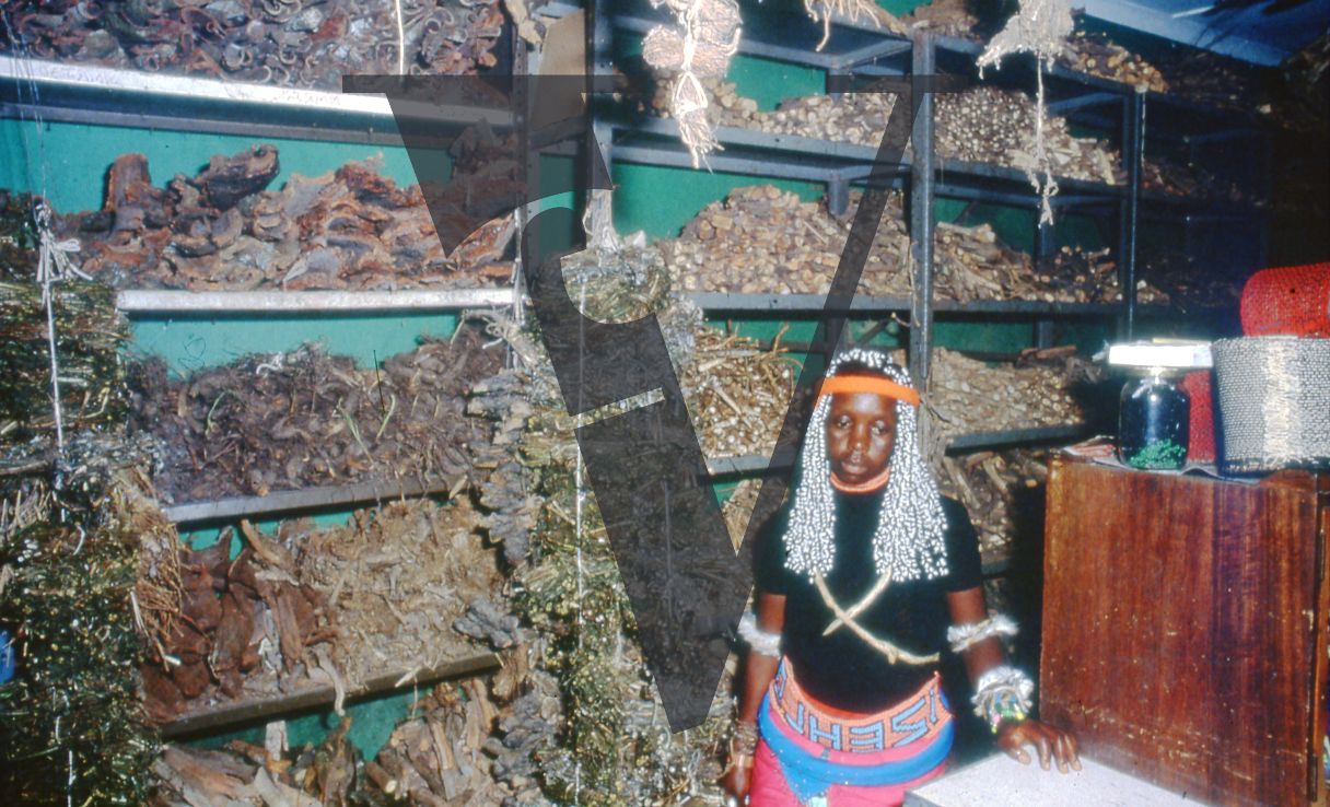 Sangoma, Zululand, Inyanga, Muti, Cele store, woman with goods.