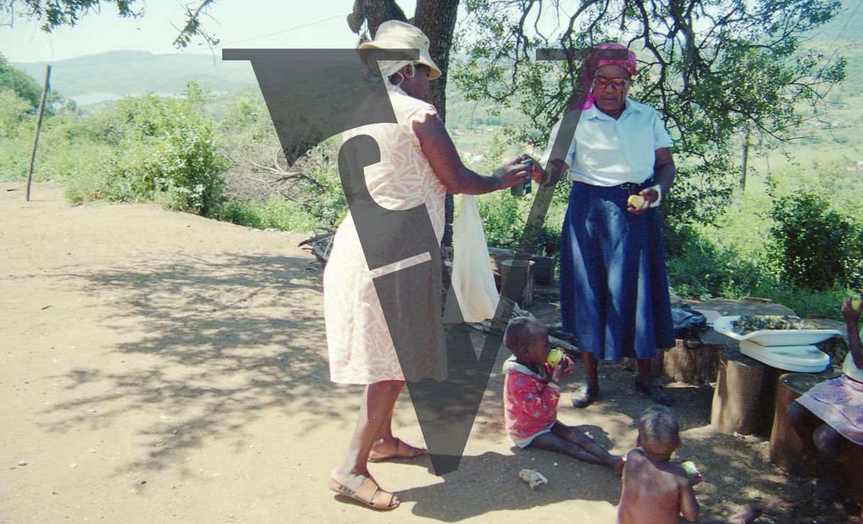 Sangoma, Zululand, Inyanga, Mrs. Benghu visits children, food, unknown woman.
