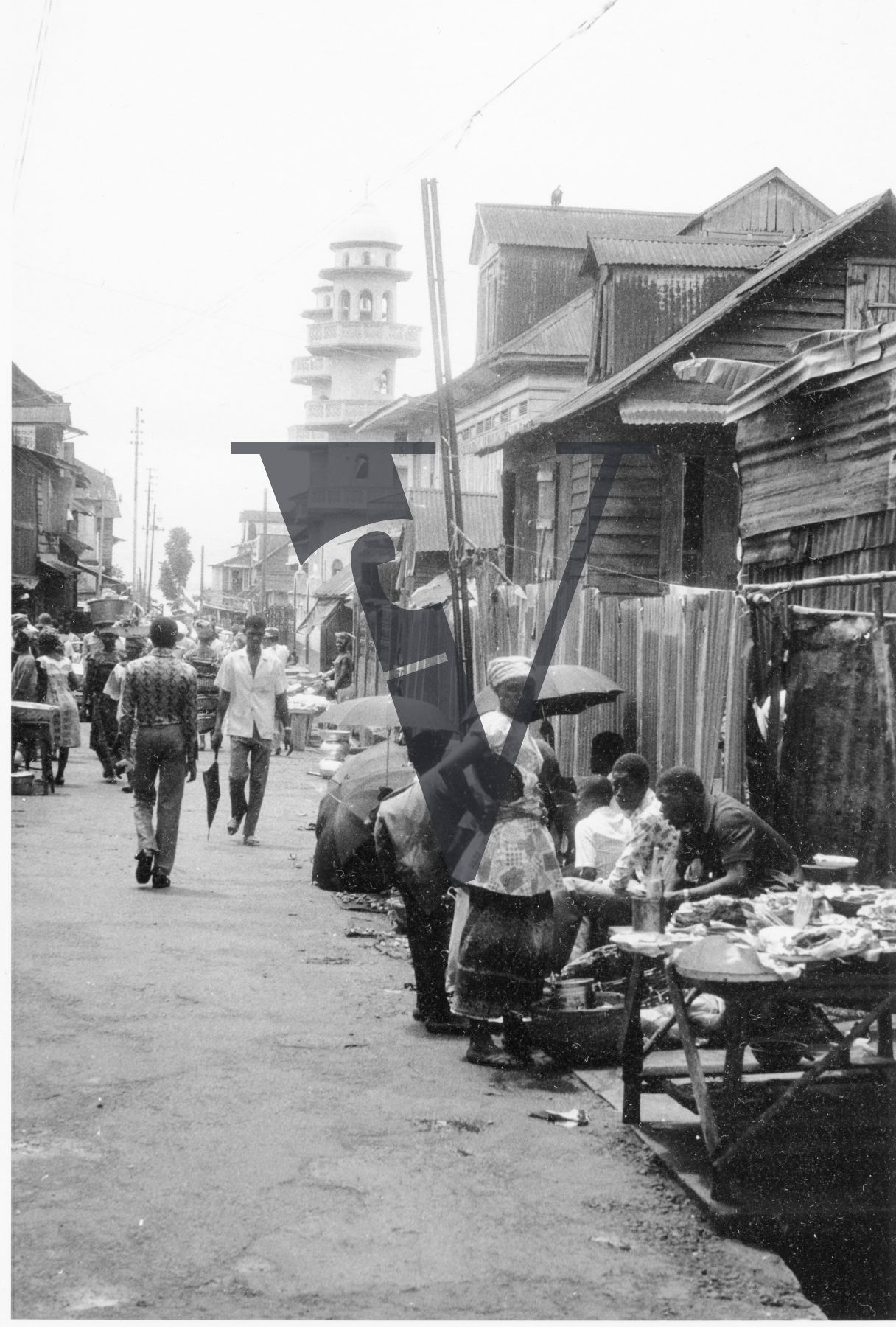 Sierra Leone, streets, street scene, stalls.