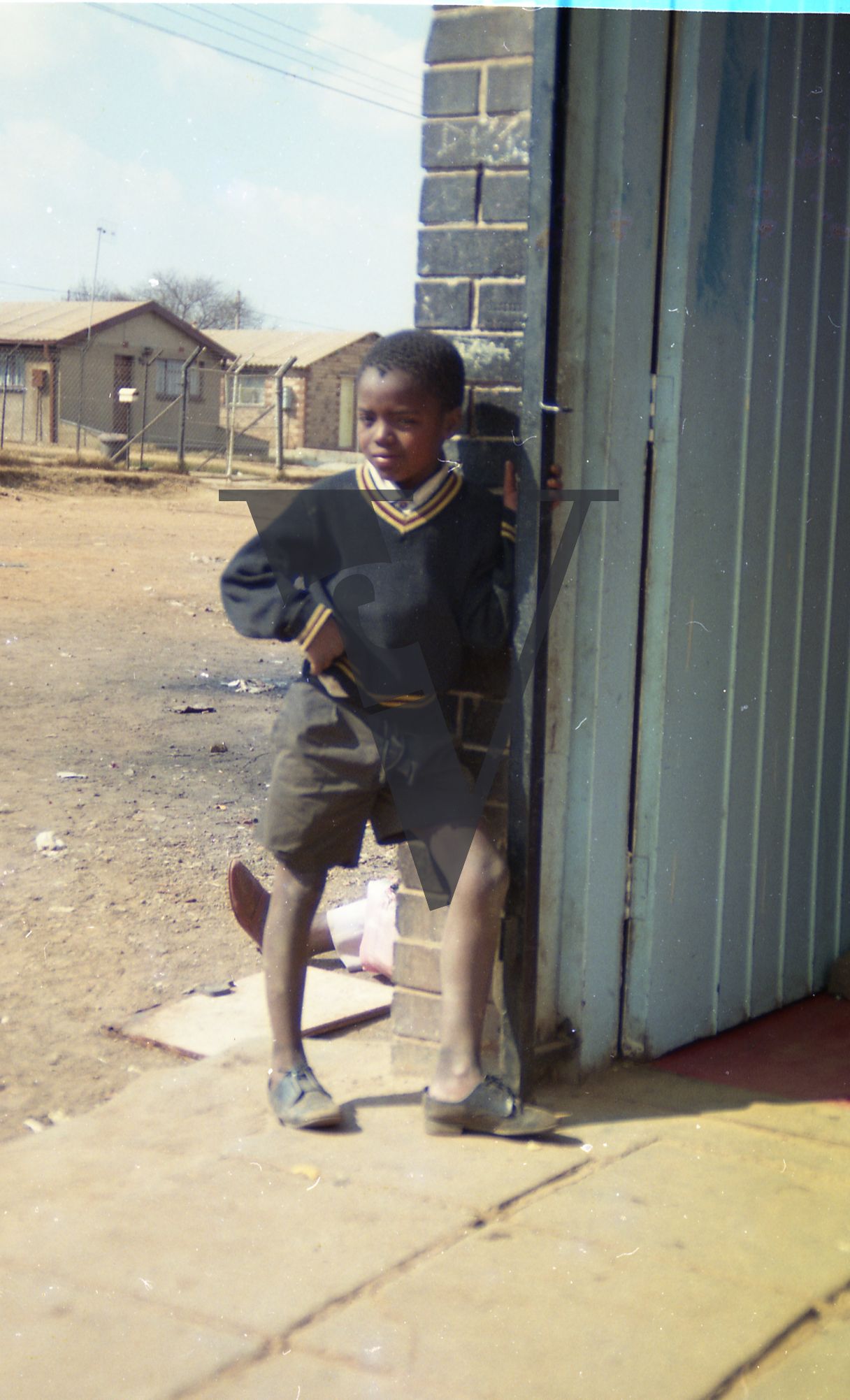 South Africa, boy, school uniform, portrait, mid-shot.