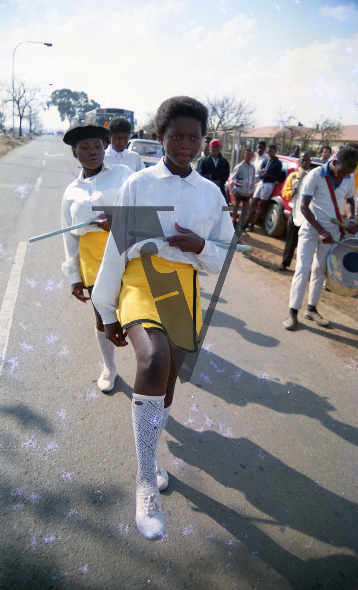 South Africa, girls marching.