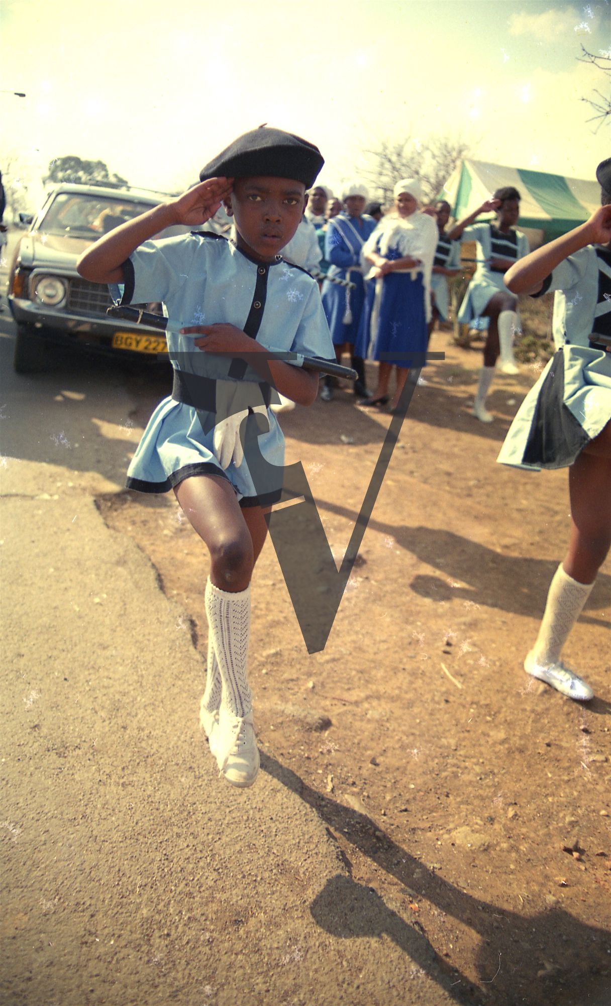 South Africa, girls marching.