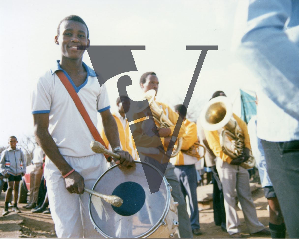 South Africa, marching band, drummer, boy.