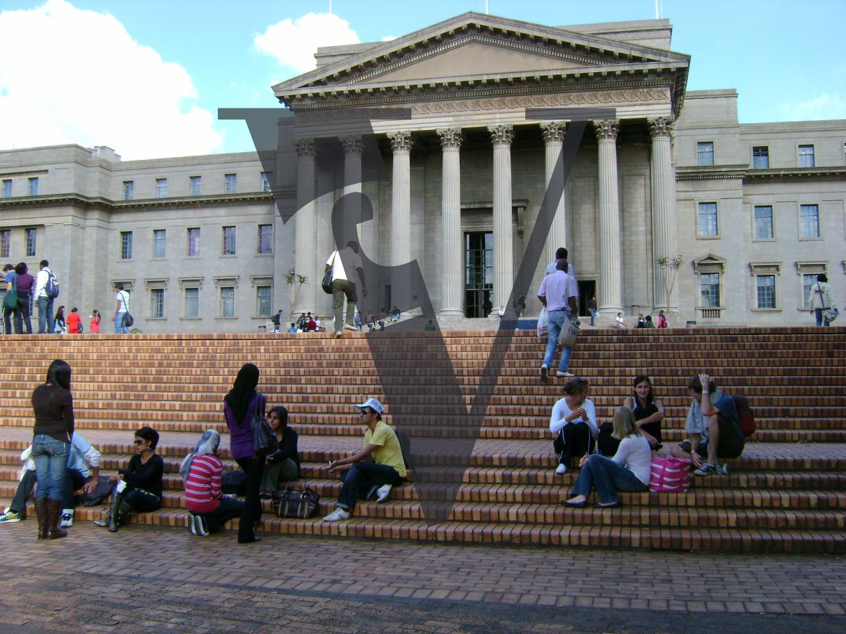 Johannesburg, Wits University, campus view, students.