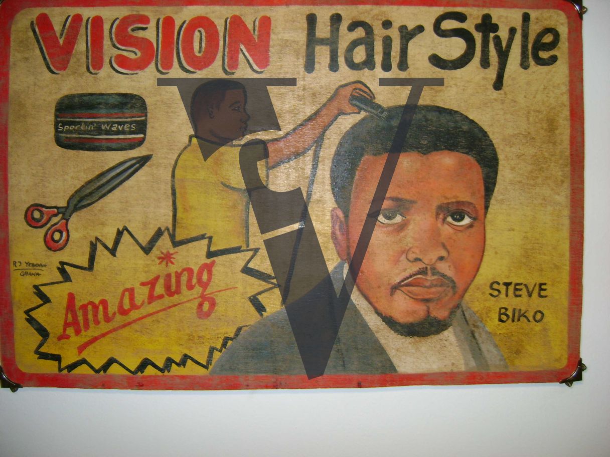 Johannesburg, Barbershop poster, Vision hair style - Stev Biko.