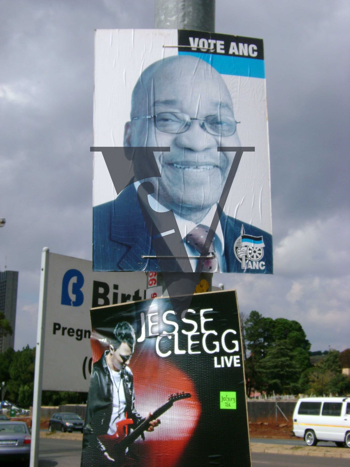 Johannesburg, Vote ANC / ZUMA poster, Jesse Clegg Live.
