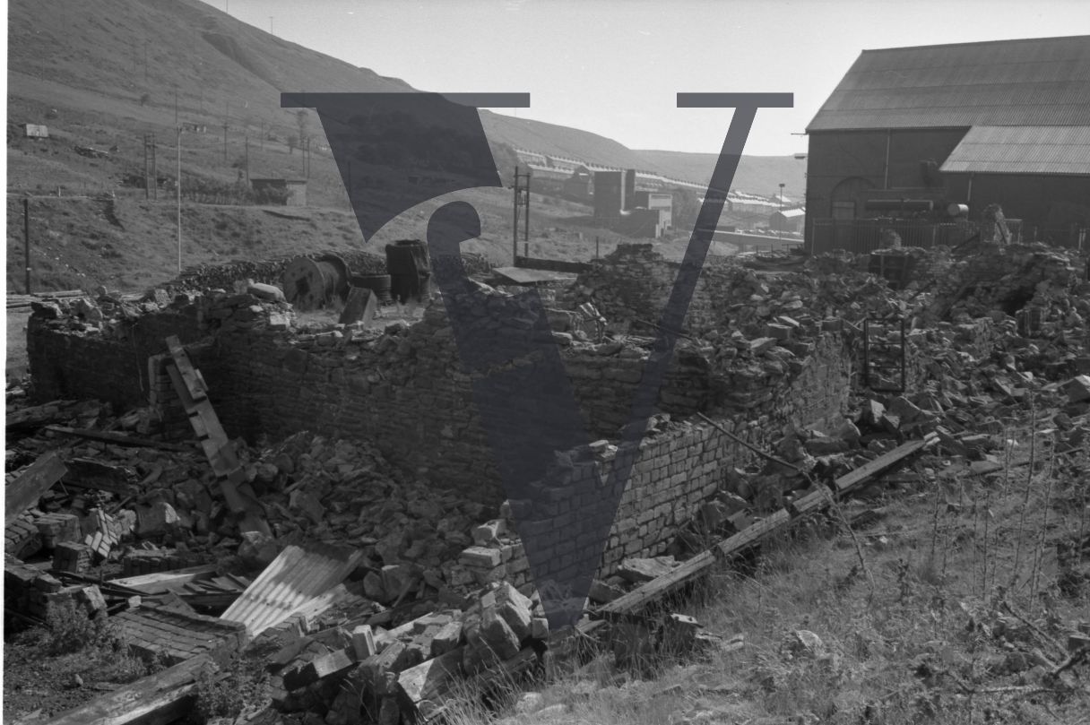 Tonypandy, Wales, Mining Community, damaged wall.