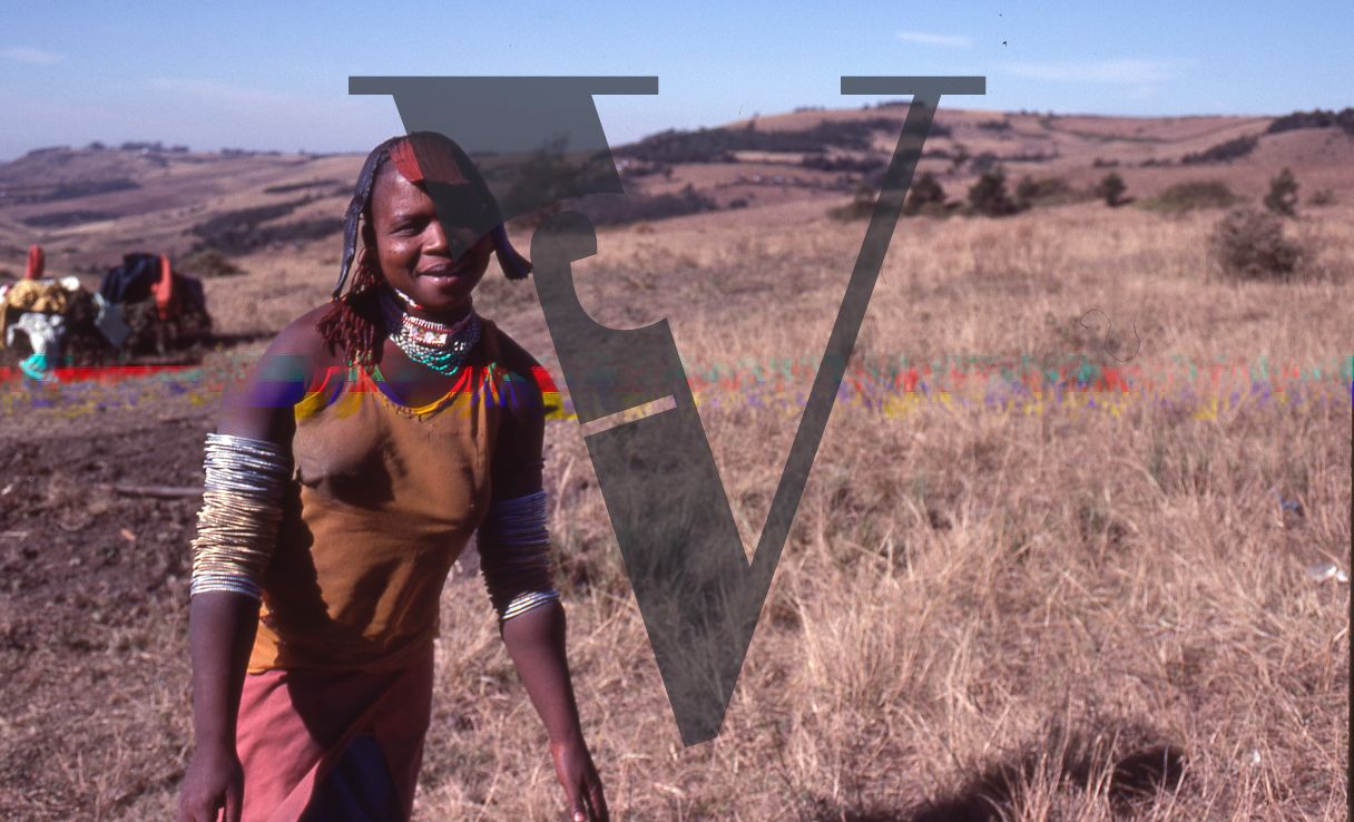 South Africa, Transkei, Ndebele woman wearing arm rings.