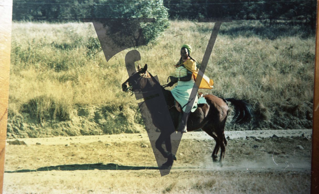 South Africa, Transkei, woman on horseback.