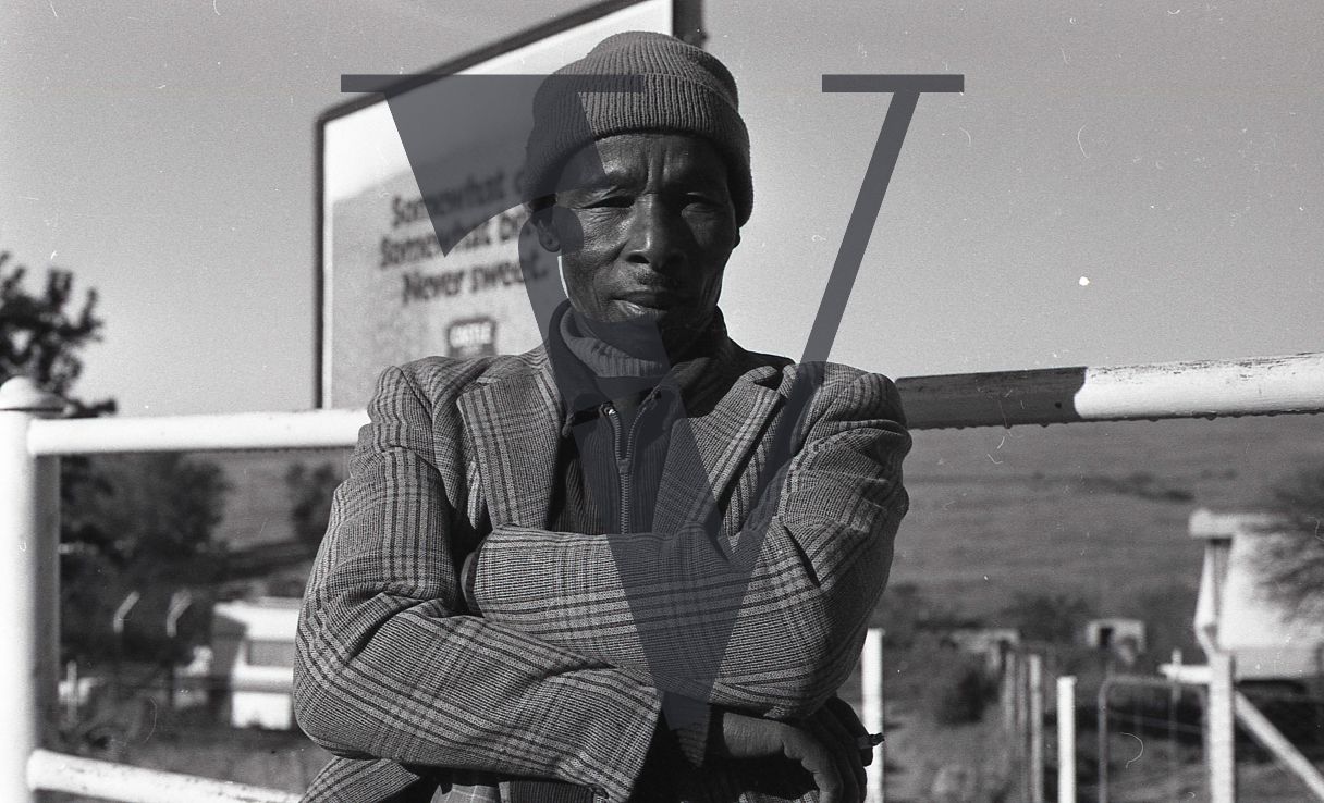 South Africa, Transkei, man in hat, mid-shot, portrait.