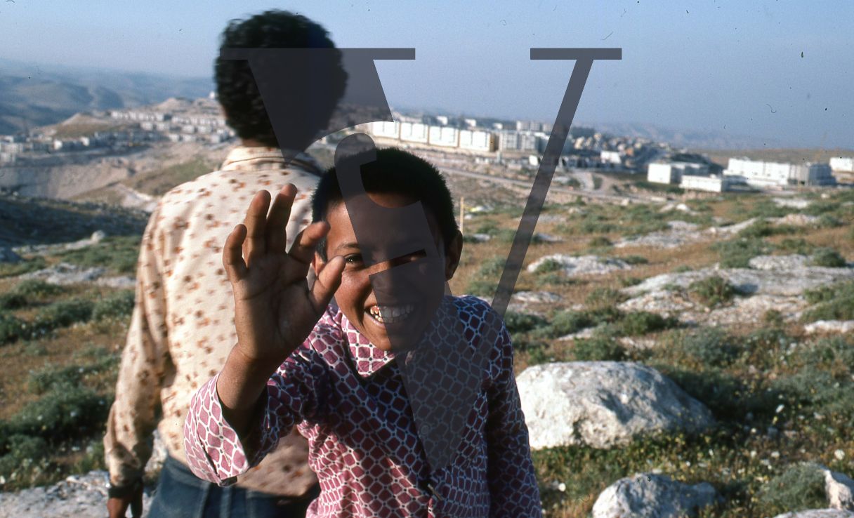 West Bank, settlement, Ma'ale Adumim, boy, smiling, portrait.